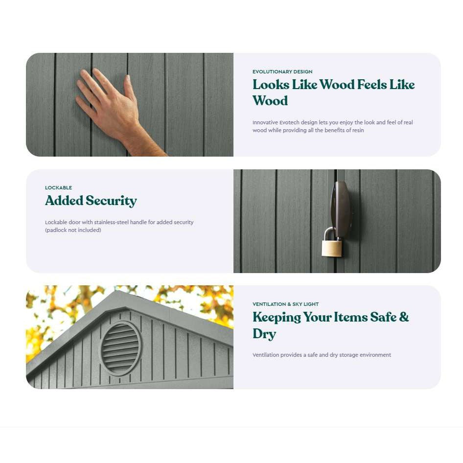 Keter 6×8 Darwin Heavy Duty Plastic Garden Shed – Green