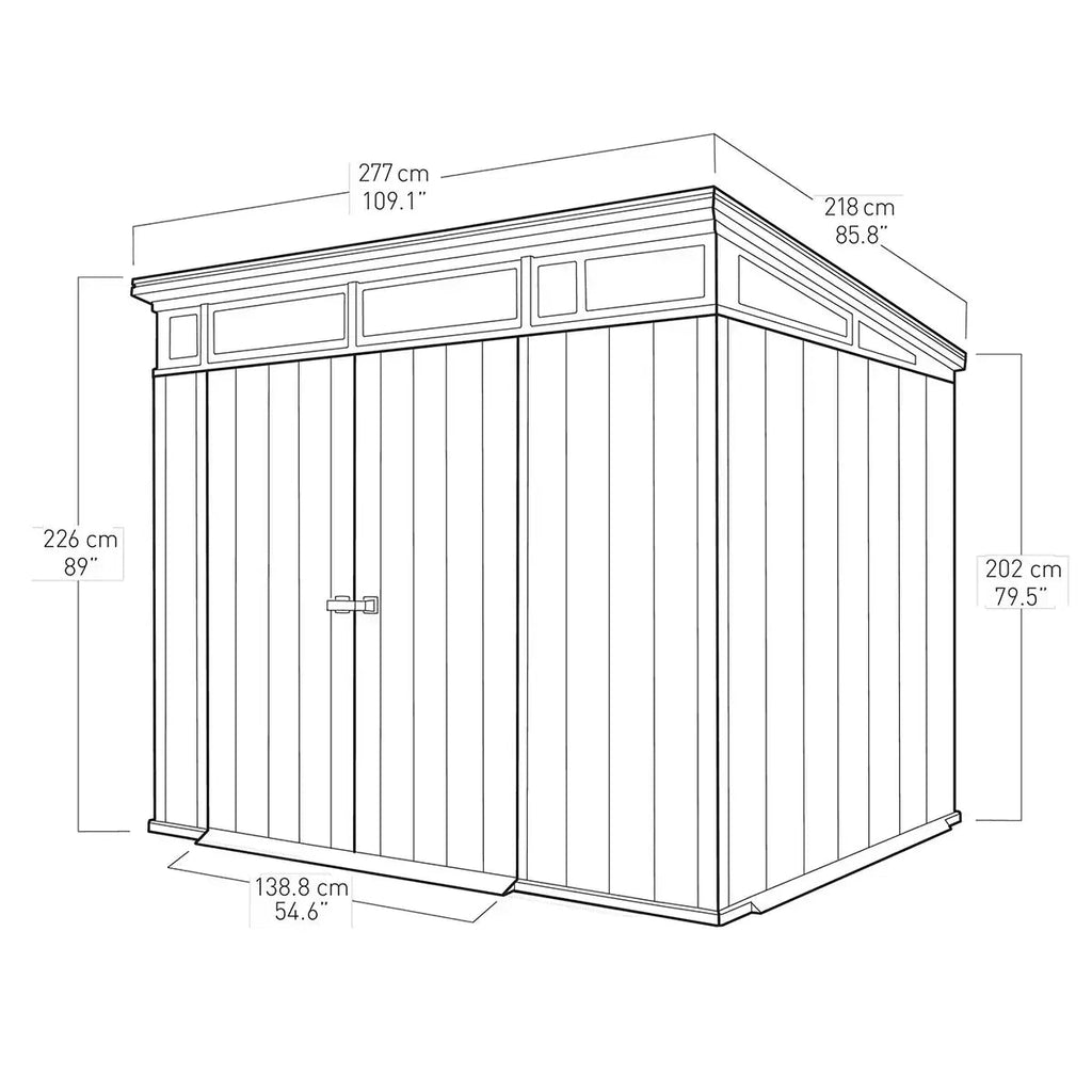 Keter 9x 7 Artisan Heavy Duty Plastic Pent Shed – Grey