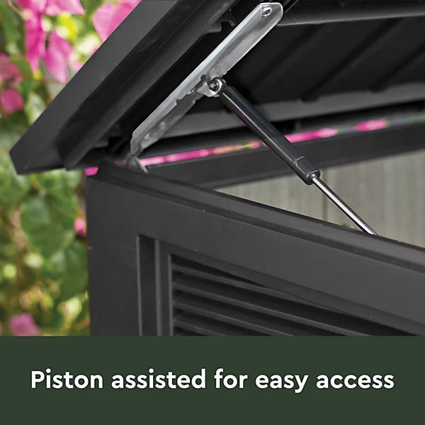 Keter Signature Decocoat Walnut 2020L Pent Garden storage 6×3 ft (H)1325mm (W)1905mm